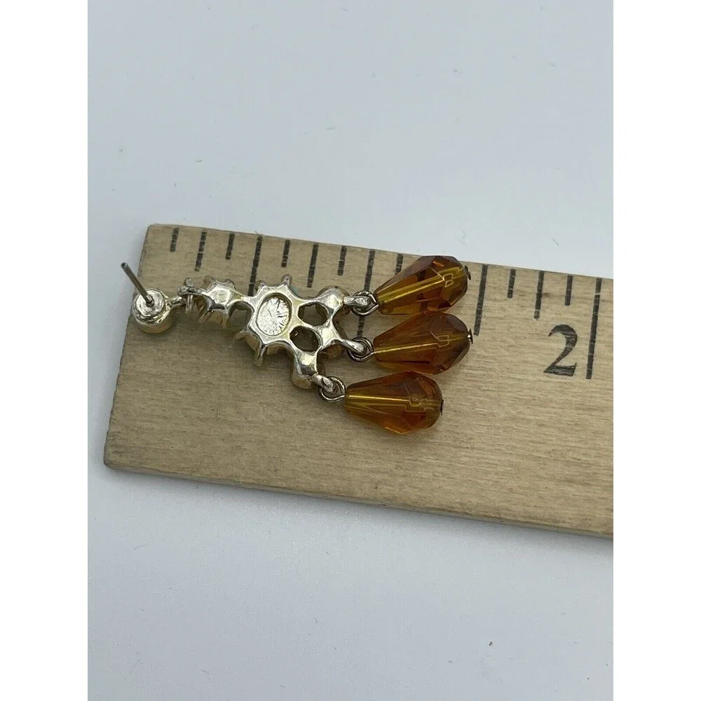 Banana Republic Small Turquoise & Brown Stone Chandelier Earrings New